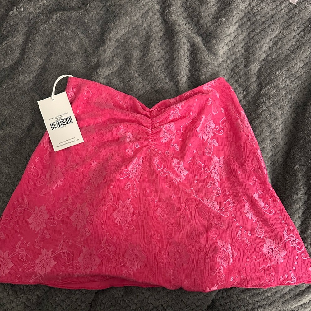 Hot pink mini skirt, size L